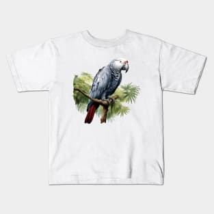 African Grey Parrot Kids T-Shirt